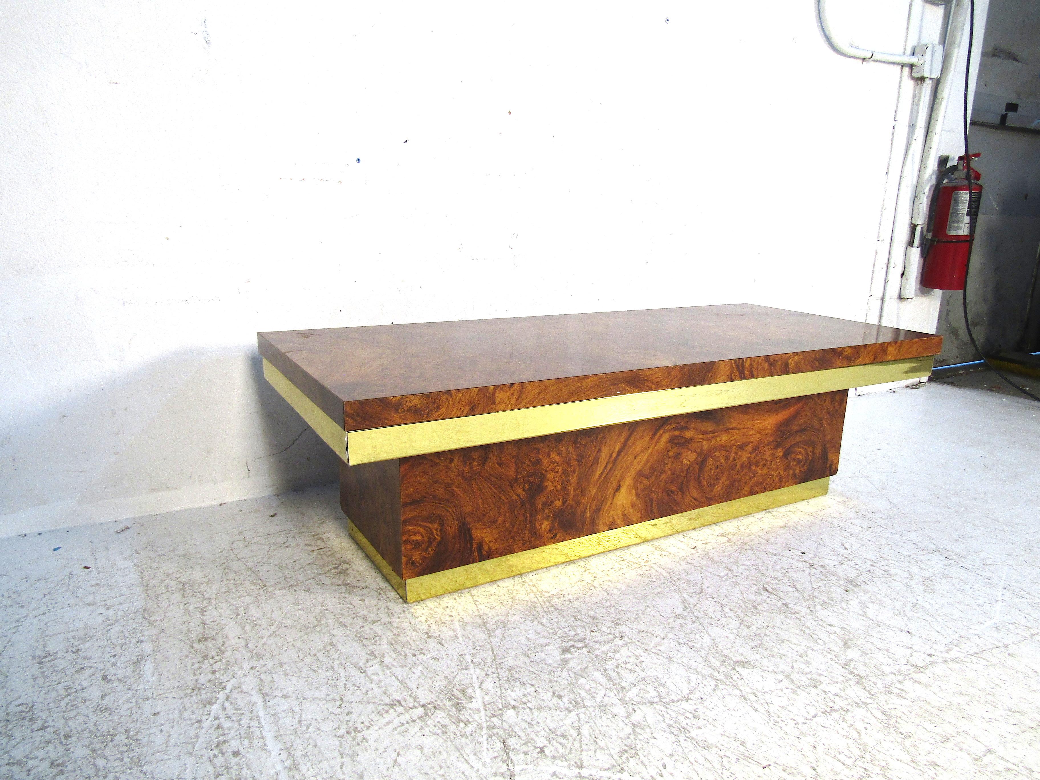 vintage burlwood coffee table