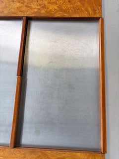 Table basse du milieu du siècle en bois de ronce et métal attribuée à Guido Faleschini