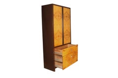 Midcentury Burl Wood Armoire Dresser Milo Baughman Style