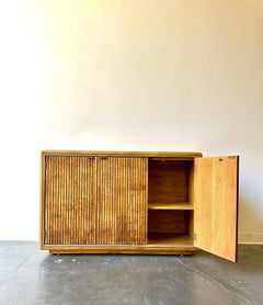 Mid Century Burl Wood Bar Cabinet