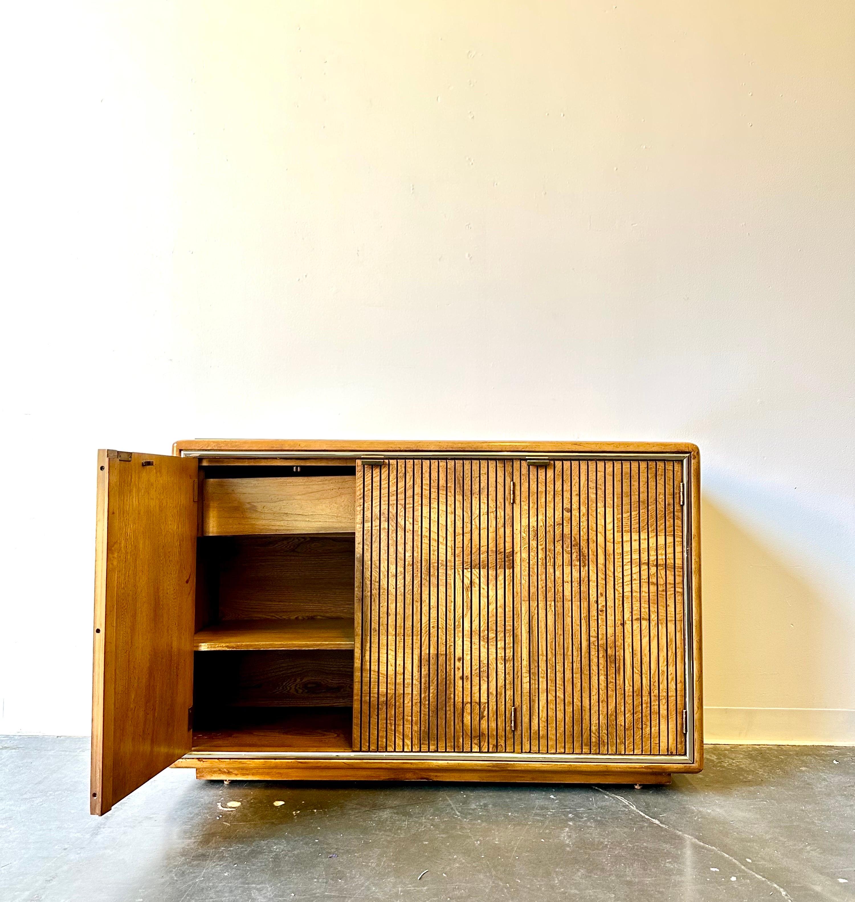 Mid-Century Modern Mid Century Burl Wood Bar Cabinet 