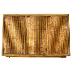 Mid Century Burl Wood Bar Cabinet
