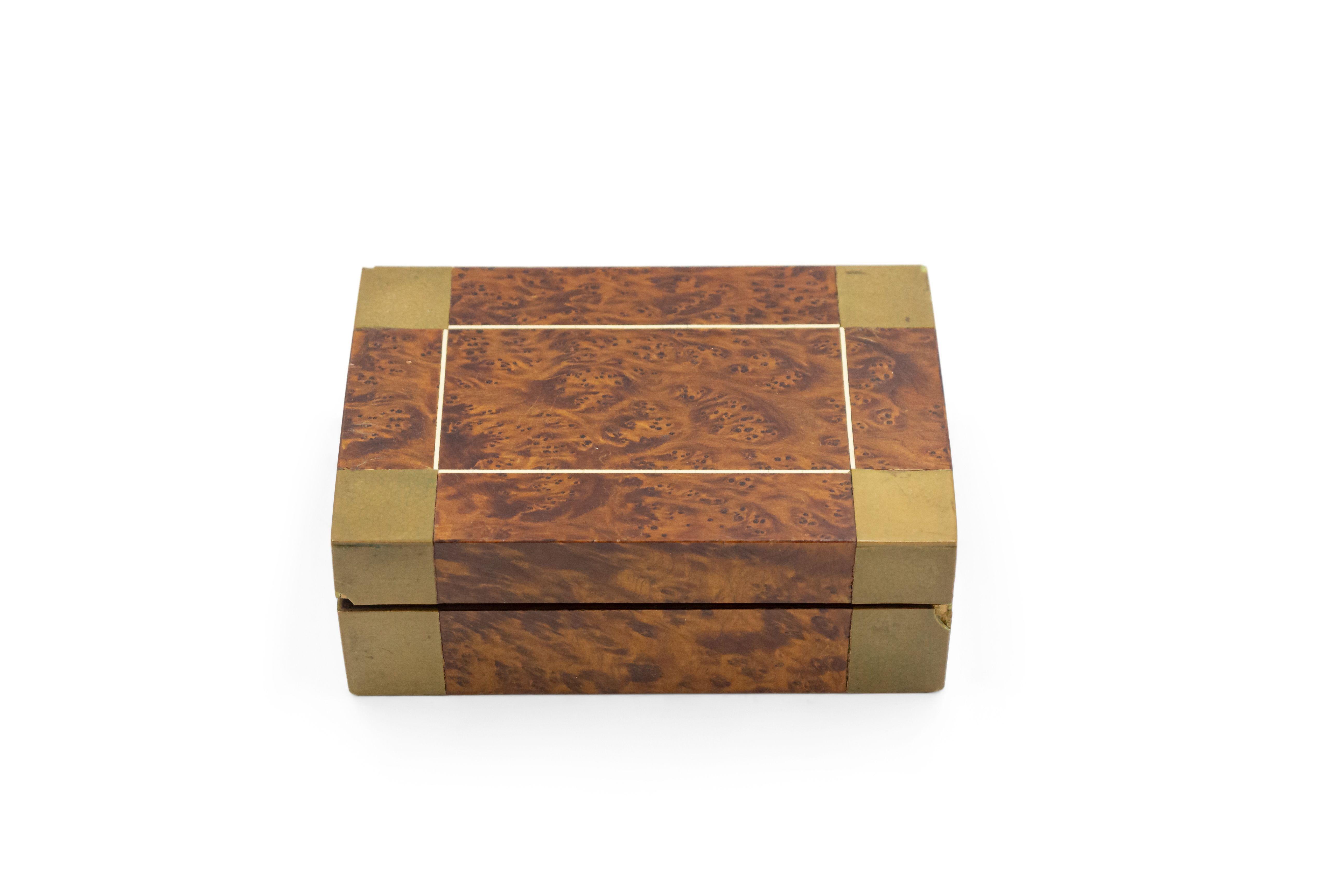 Boîte en bois de ronce du milieu du siècle en vente 2