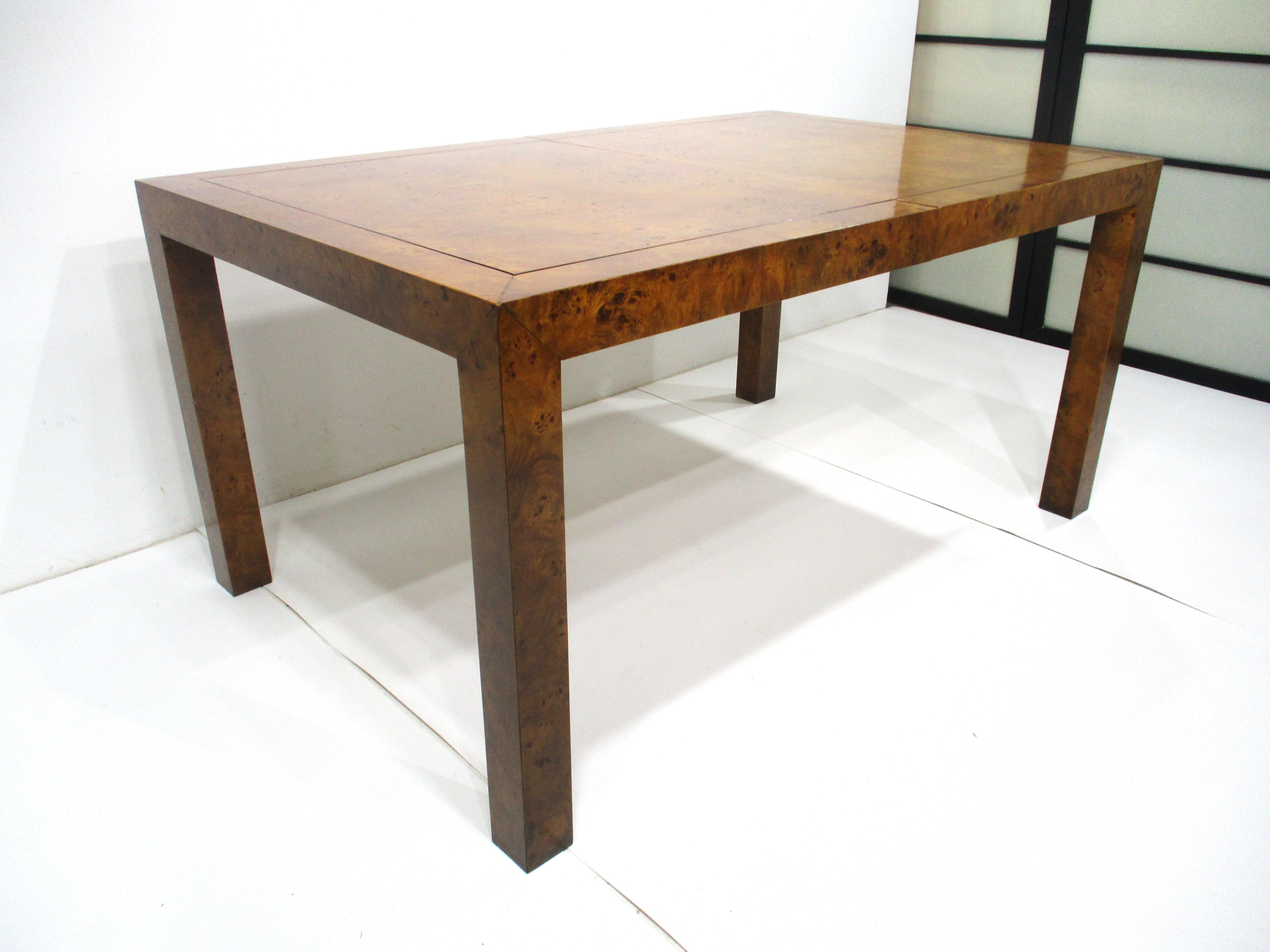 Mid Century Burl Wood Dining Table in the style of Milo Baughman  4