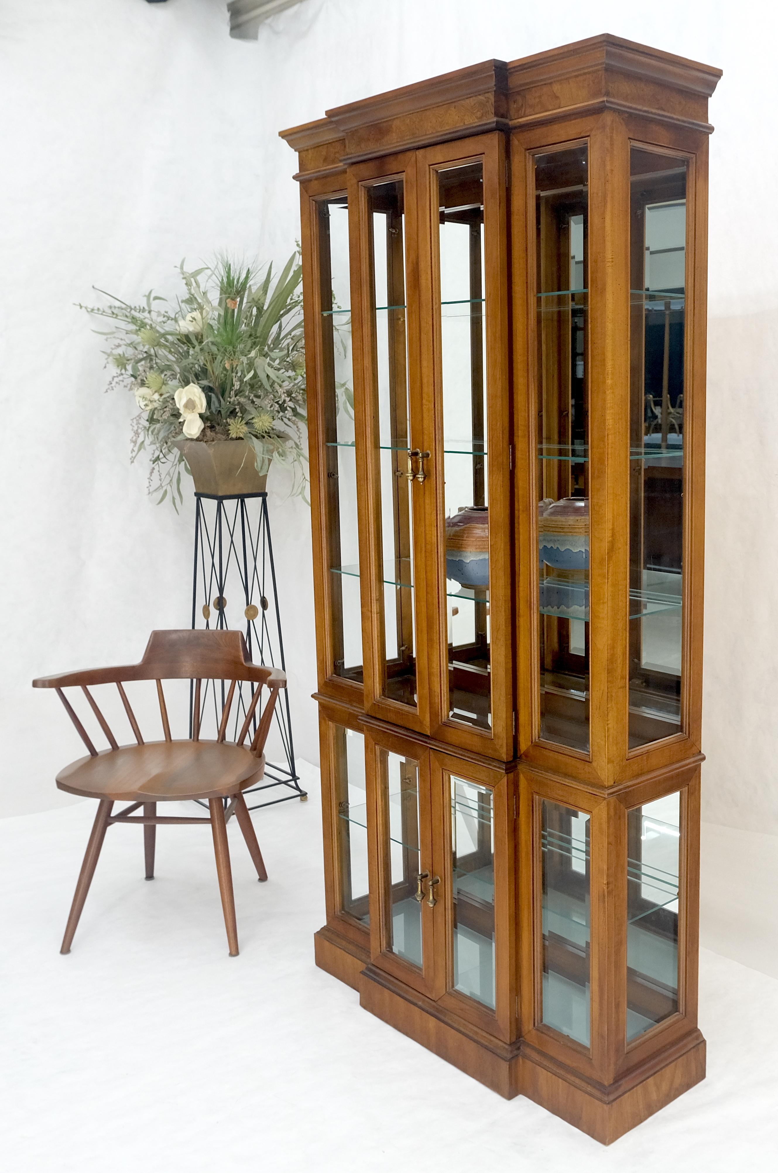 Mid Century Burl Wood Glass 38
