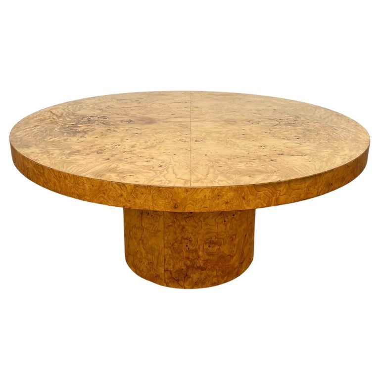 MidCentury Burl Wood Pedestal Coffee Table, circa 1970s For Sale at