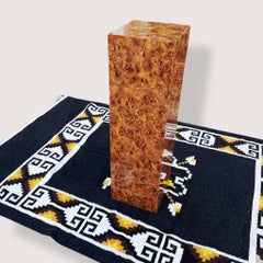 Mid Century Burl Wood Pedestal in the Style of Milo Baughman