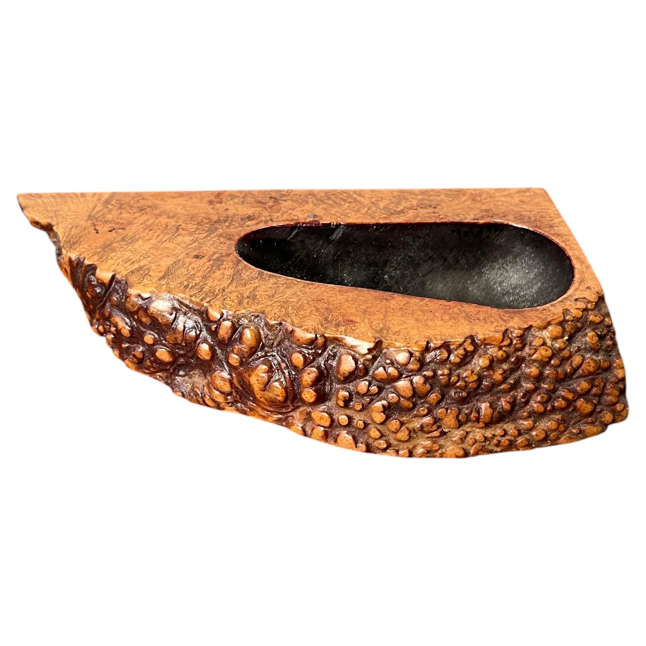 Mid-Century Burl Wood Pipe Tray, Israel, 20th Century For Sale