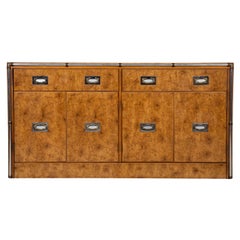 Mid-Century Burl Wood Sideboard Credenza Bar Cabinet Media Console