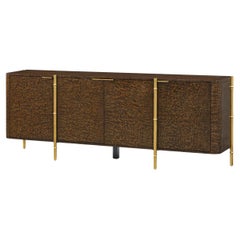 Mid Century Burl Wood Sideboard