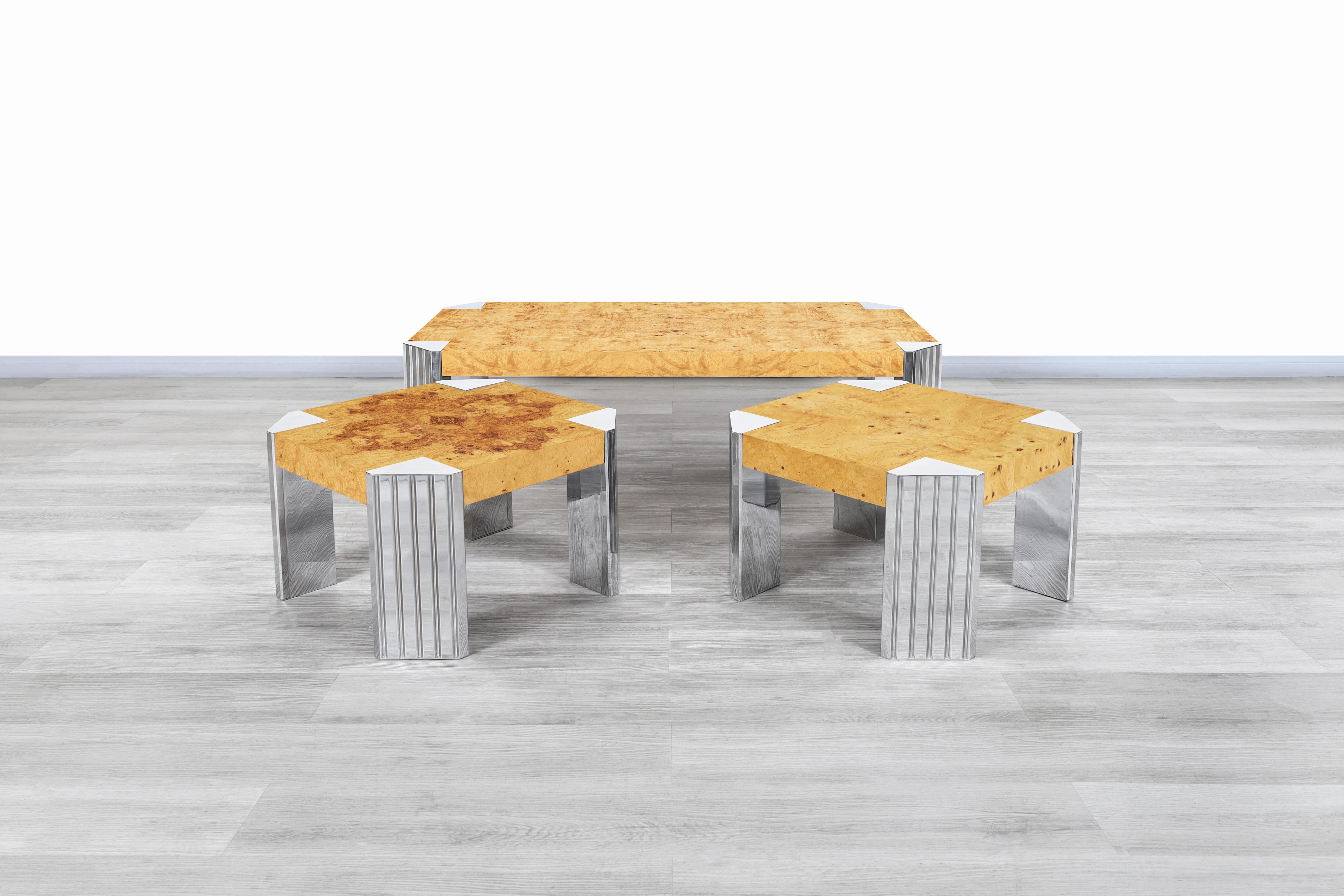 Mid-Century Modern Mid-Century Burl Wood 