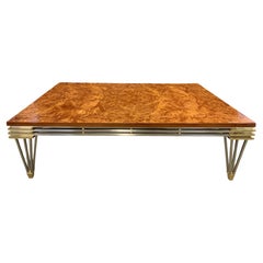 Mid-Century Eye Burl Top & Stainless Steel Coffee Table by Paul M. Jones