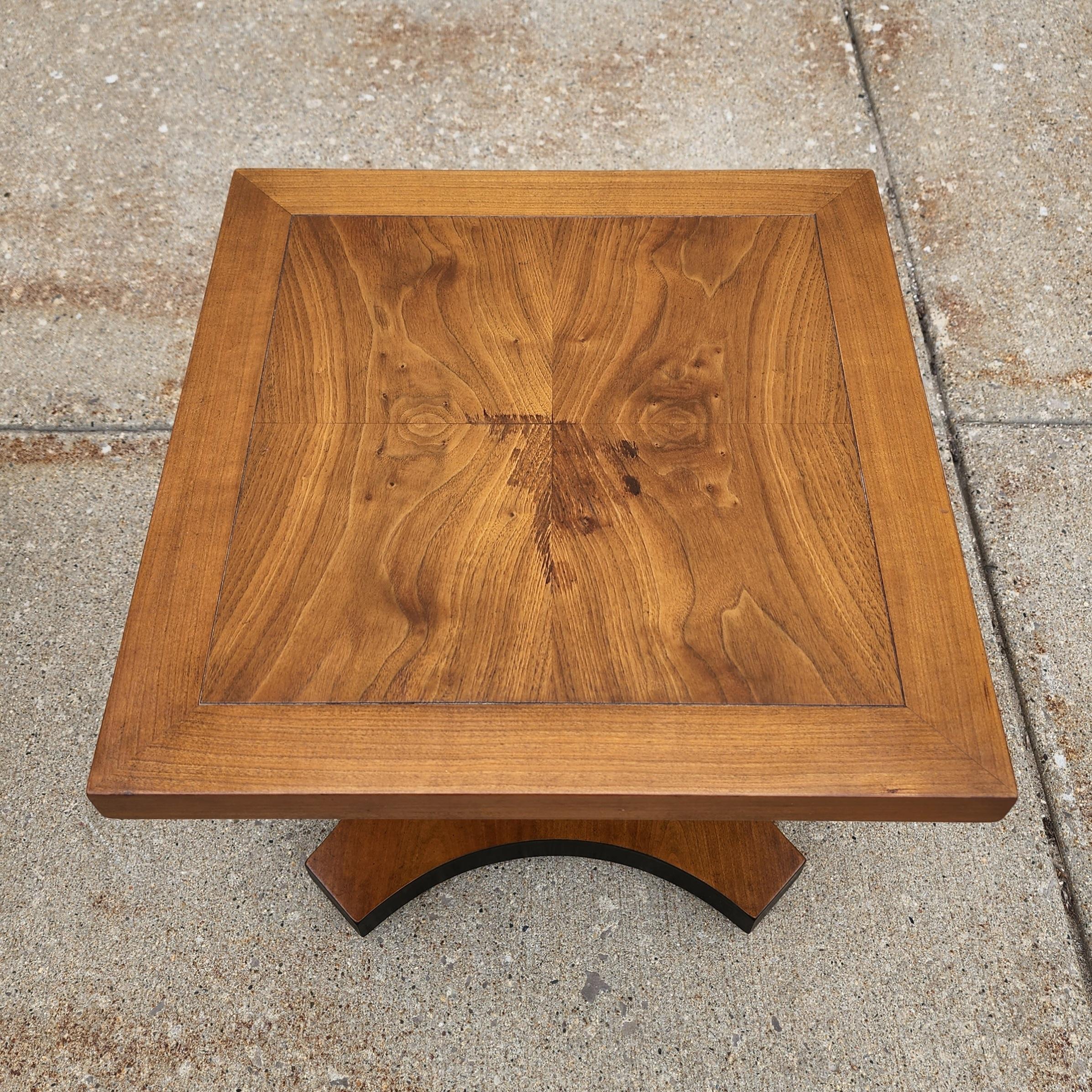 Midcentury Burl Wood Walnut Side Tables by Baker Furniture, a Pair 1