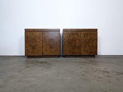 Mid Century Burlwood Cabinets by Lane in the Manner of Milo Baughman, c1970s