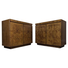 Mid Century Burlwood Cabinets by Lane in the Manner of Milo Baughman, c1970s