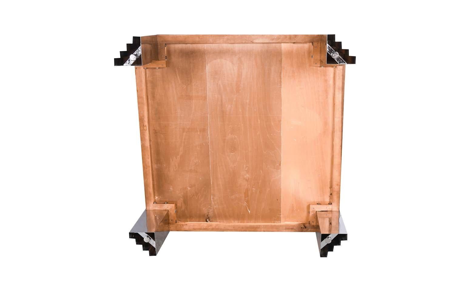 Table basse chromée mi-siècle en bois de ronce de style Milo Baughman en vente 3