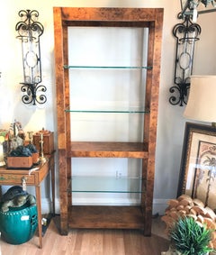 Midcentury Burlwood Etagere