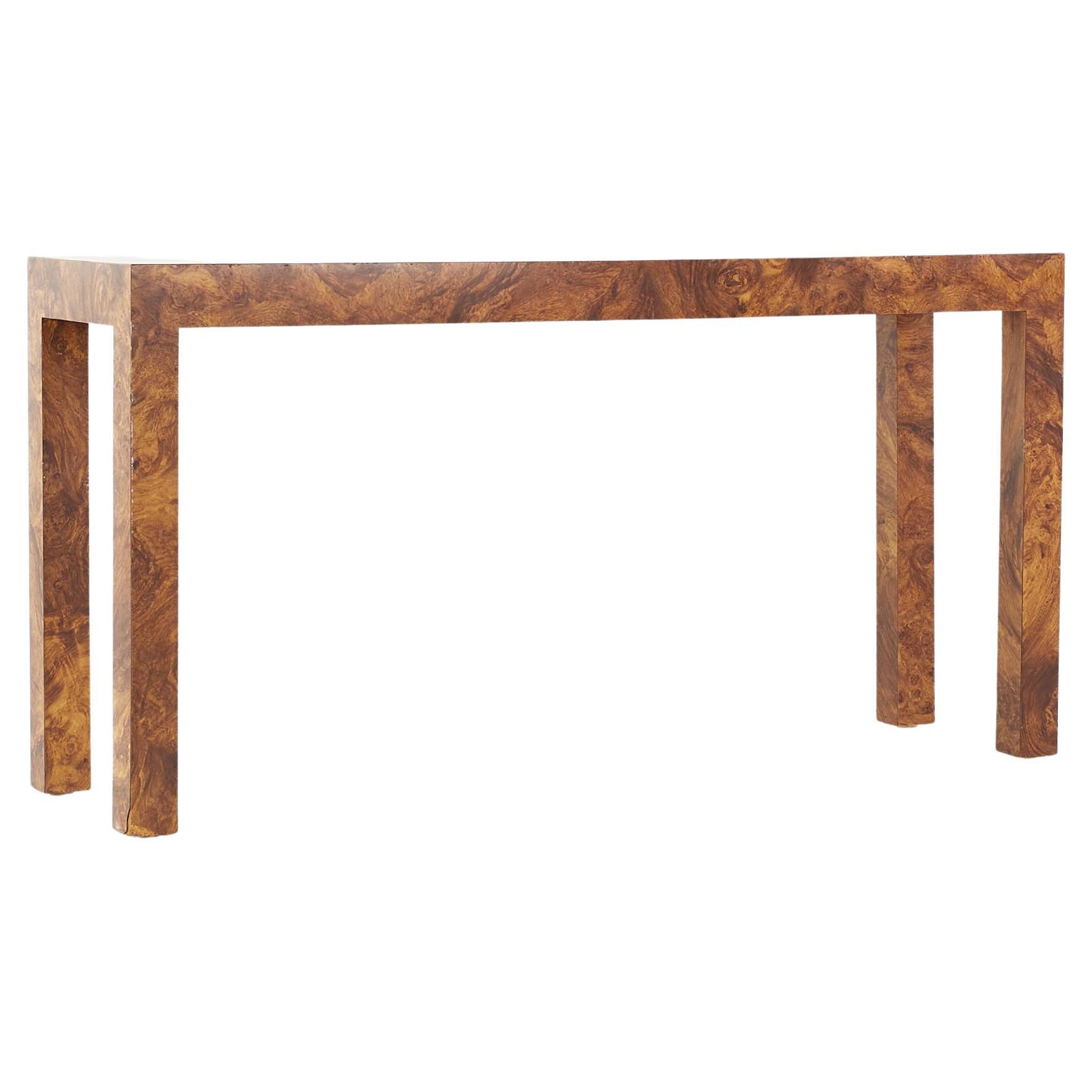 Extra Large MidCentury Modern French Custom Ash Burlwood Console Table