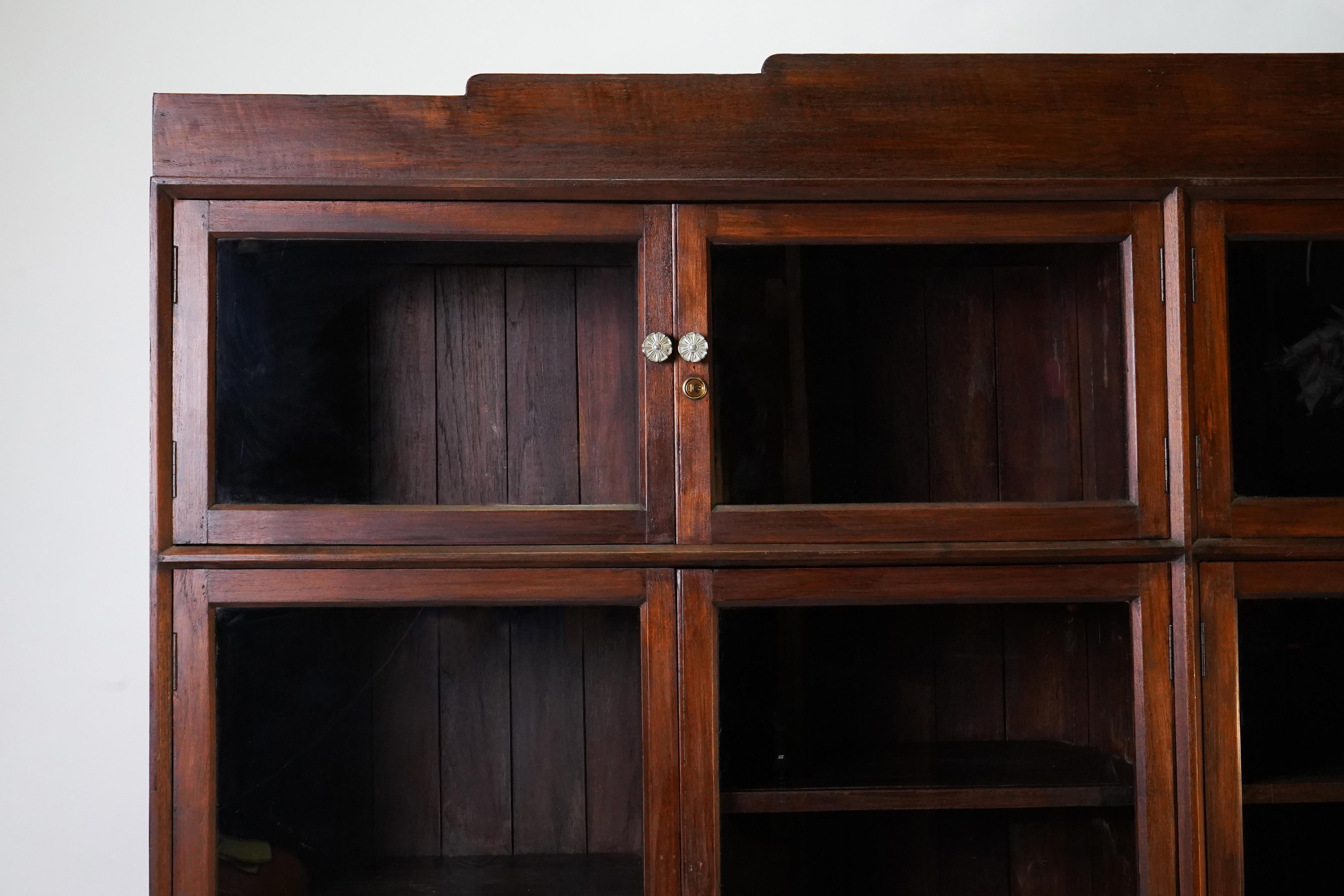 MidCentury Modern BritishBurmese Colonial Teak Bookcase For Sale at