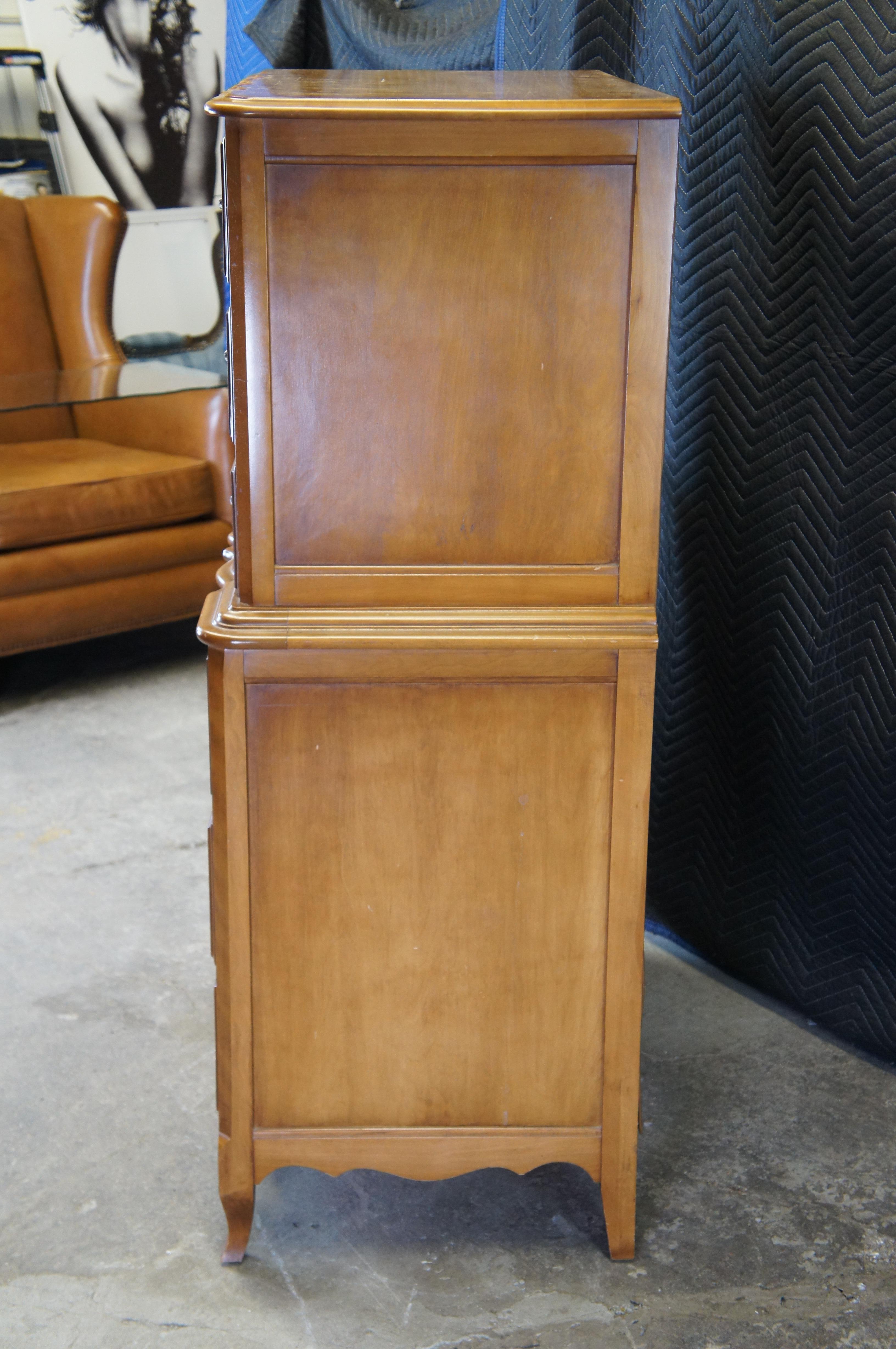 Mid Century Burns Case Goods French Provincial Walnut Tallboy Chest Dresser 6