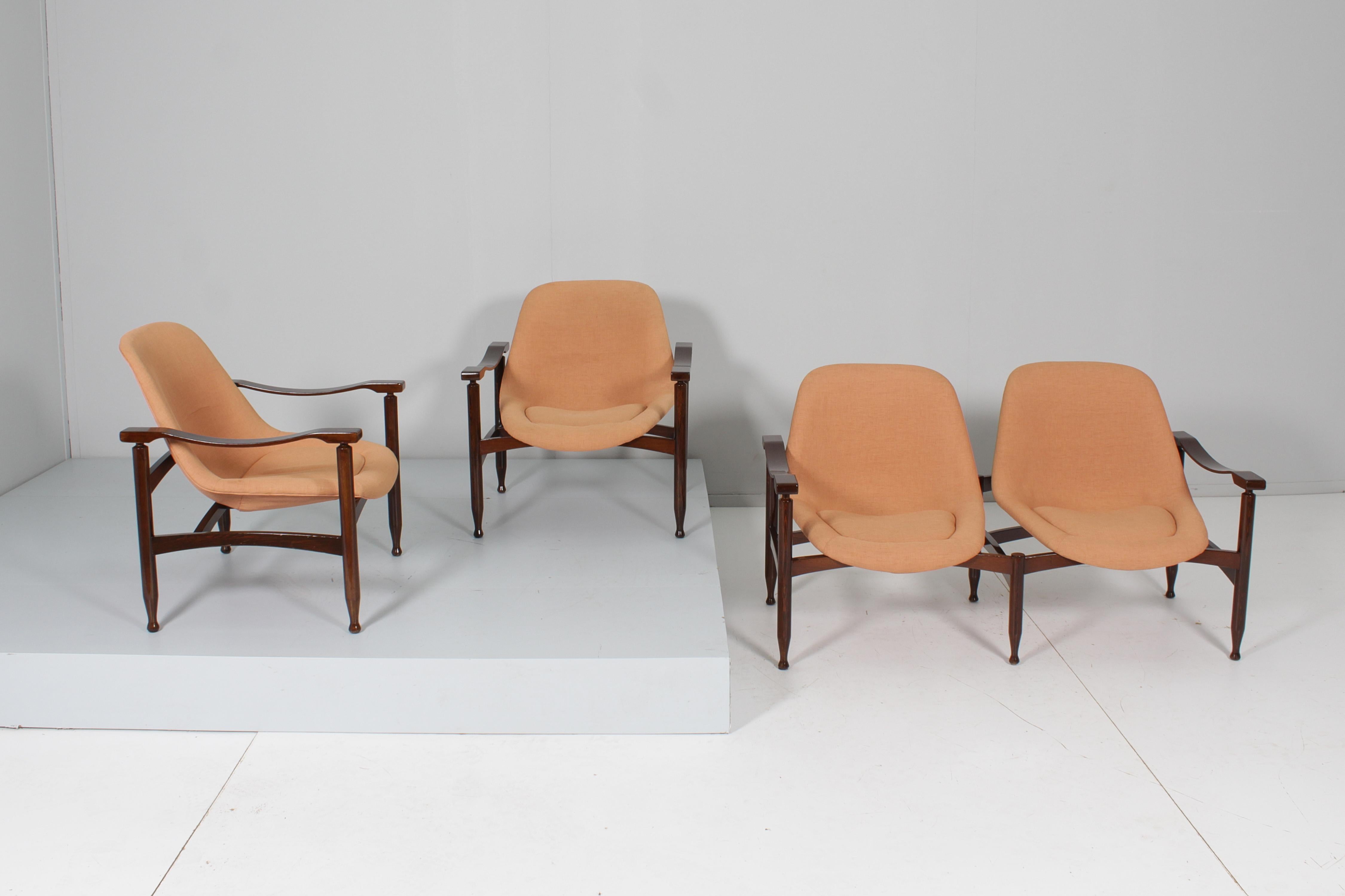 Mid-Century Busnelli Export Set of 2 Armchair + Two Seat Sofa Italy 50s 9