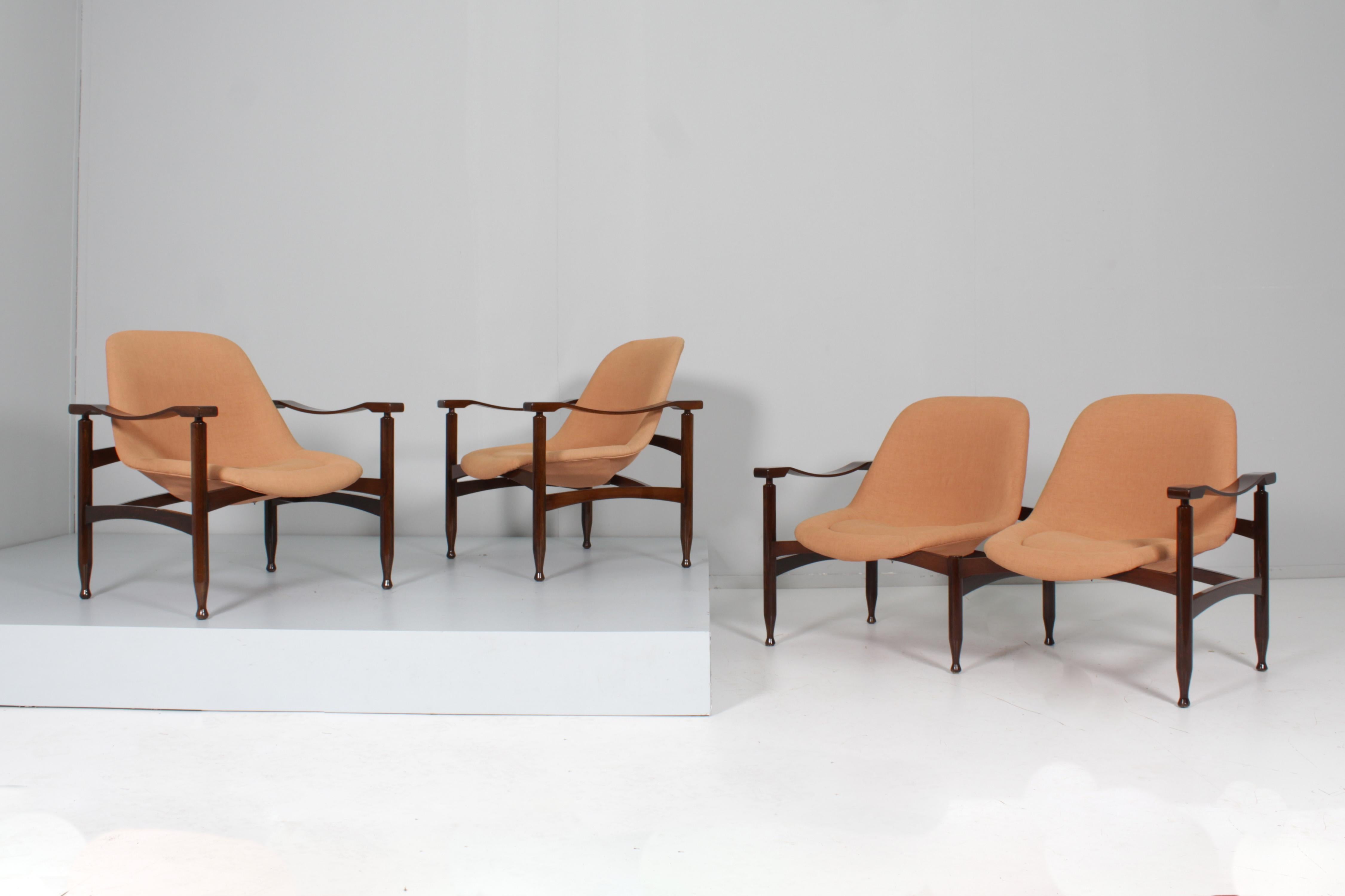 Mid-Century Modern Mid-Century Busnelli Export Set of 2 Armchair + Two Seat Sofa Italy 50s