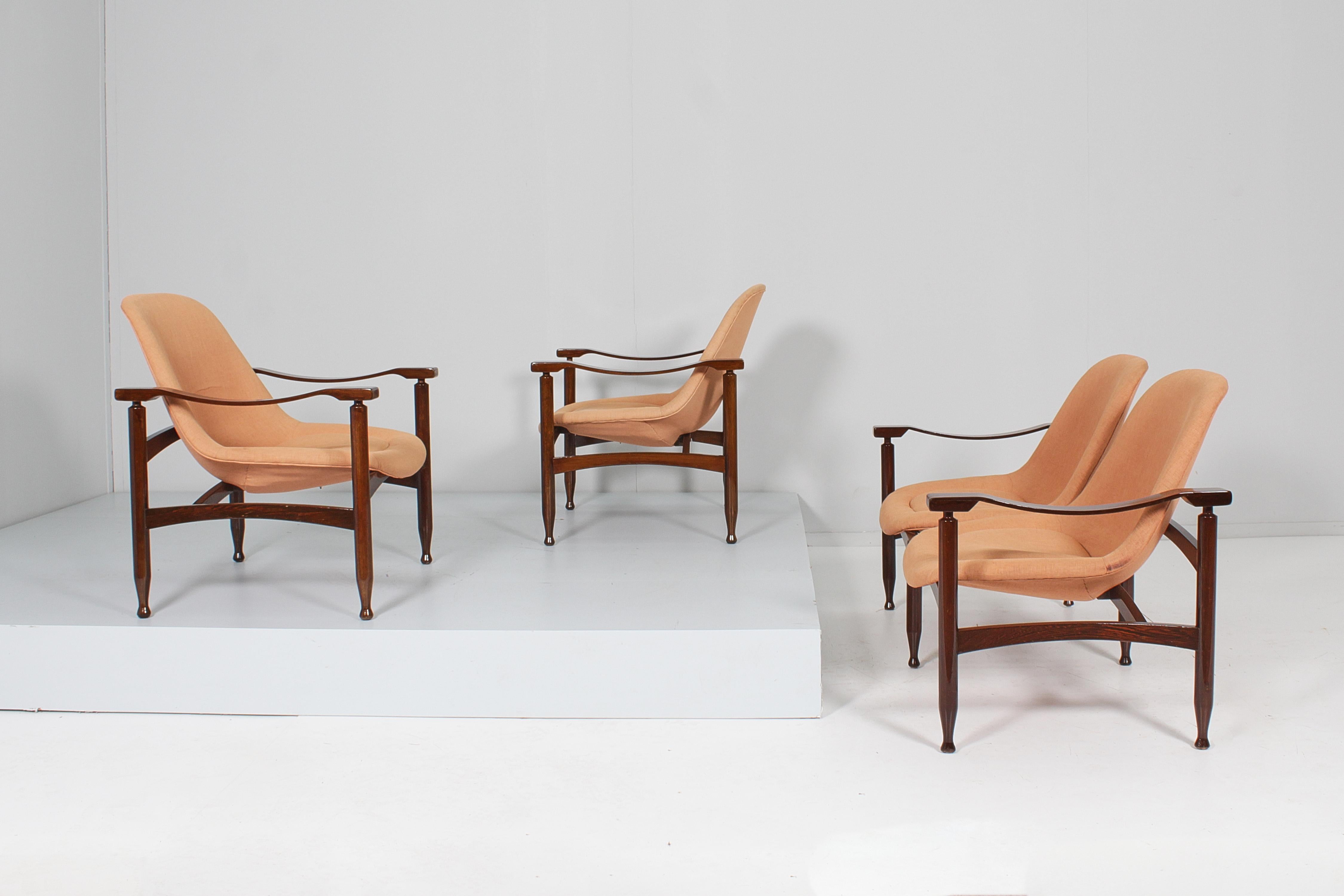 Mid-Century Busnelli Export Set of 2 Armchair + Two Seat Sofa Italy 50s In Good Condition In Palermo, IT