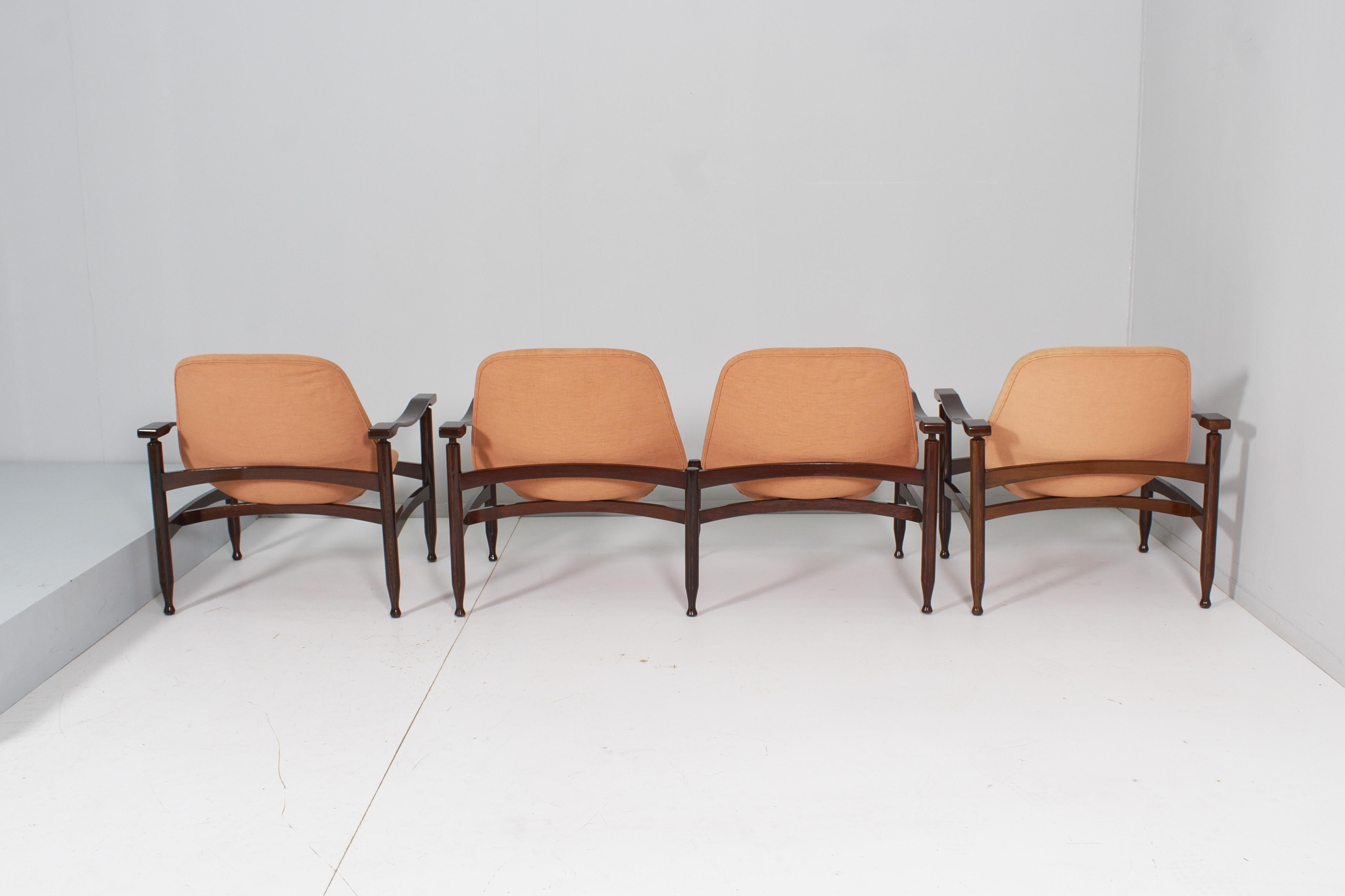Mid-Century Busnelli Export Set of 2 Armchair + Two Seat Sofa Italy 50s 2
