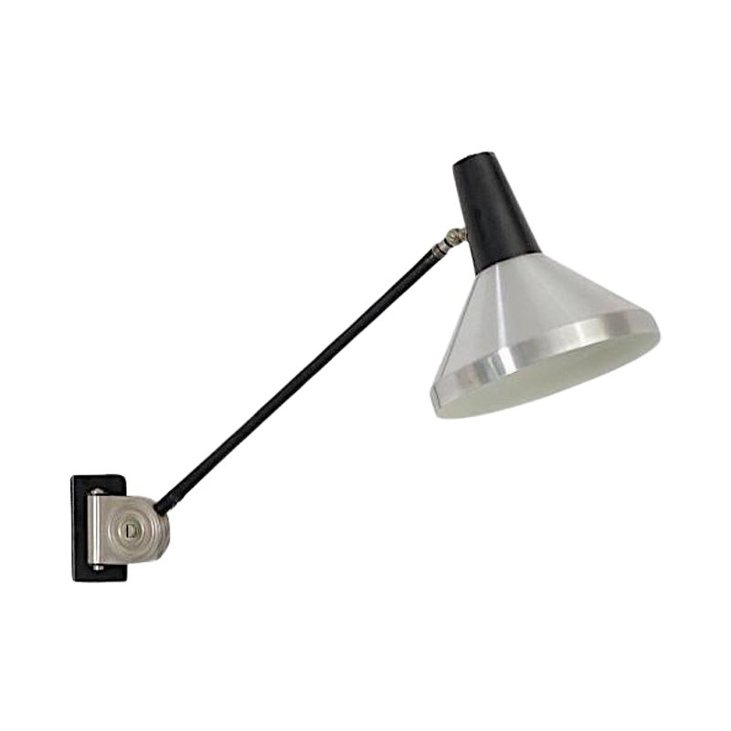 Mid-Century Busquet Model 875 Telescoping Wall Lamp for Hala, Aluminum For Sale
