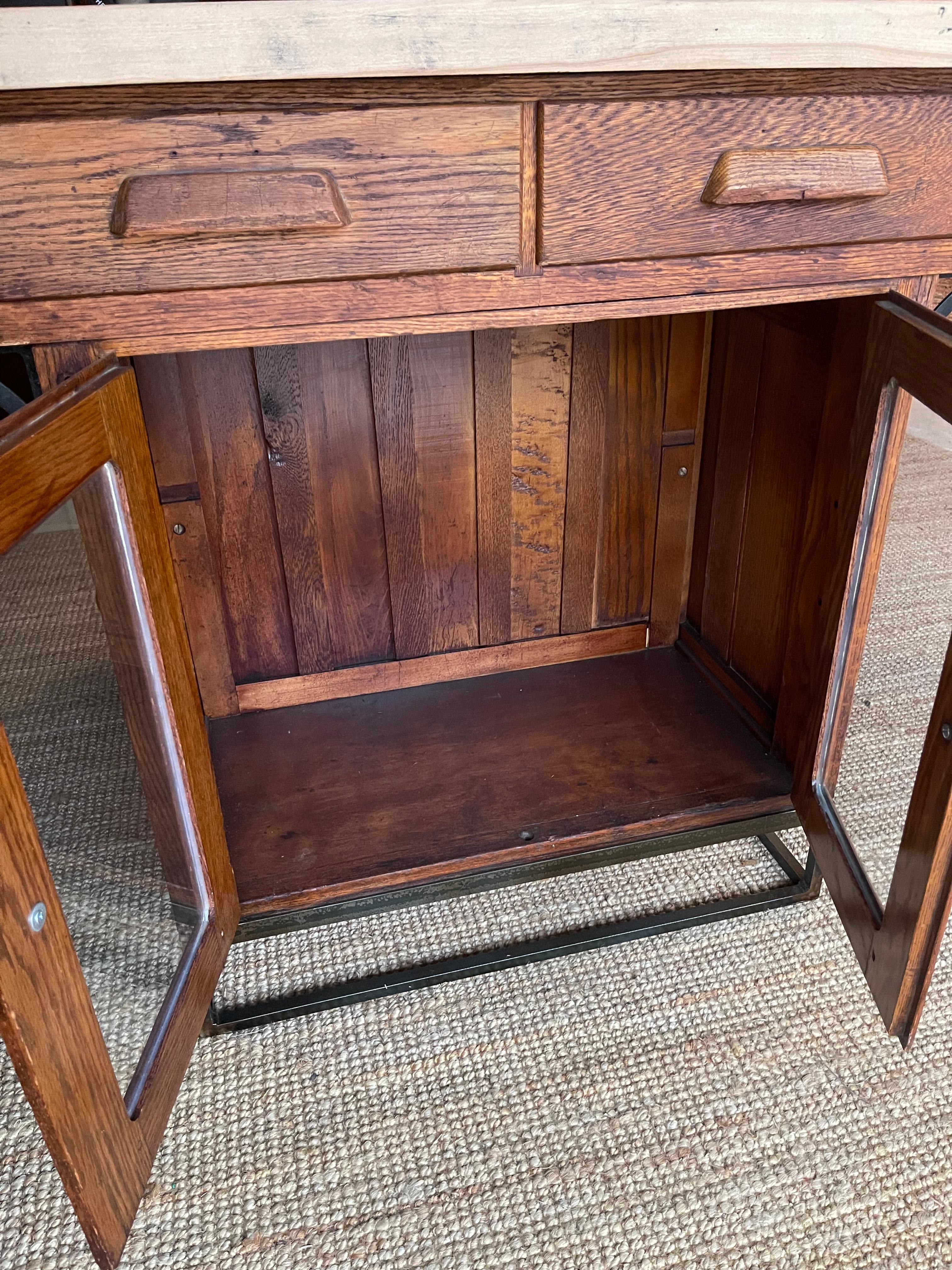 Mid Century Butcher Block Lab Table Kitchen Island / Work Table For Sale 5