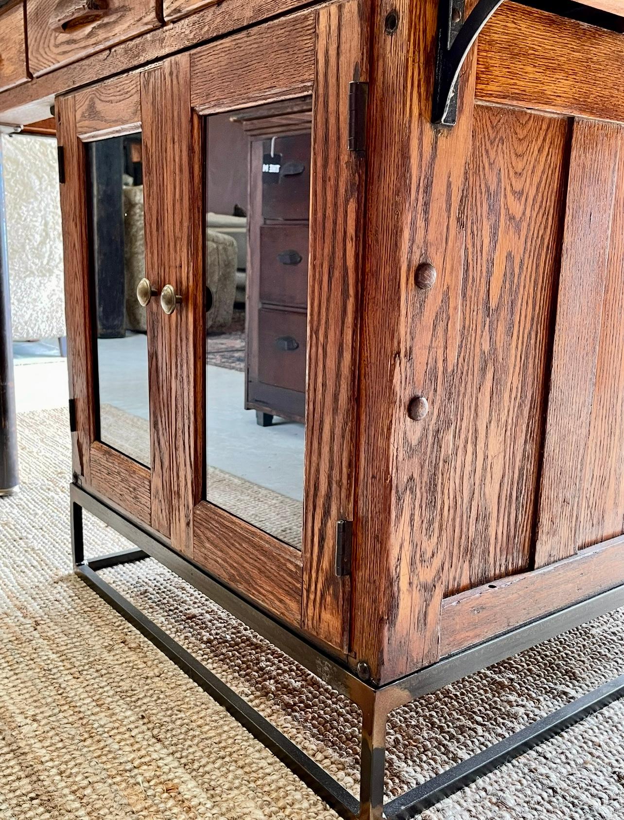 Mid Century Butcher Block Lab Table Kitchen Island / Work Table For Sale 3