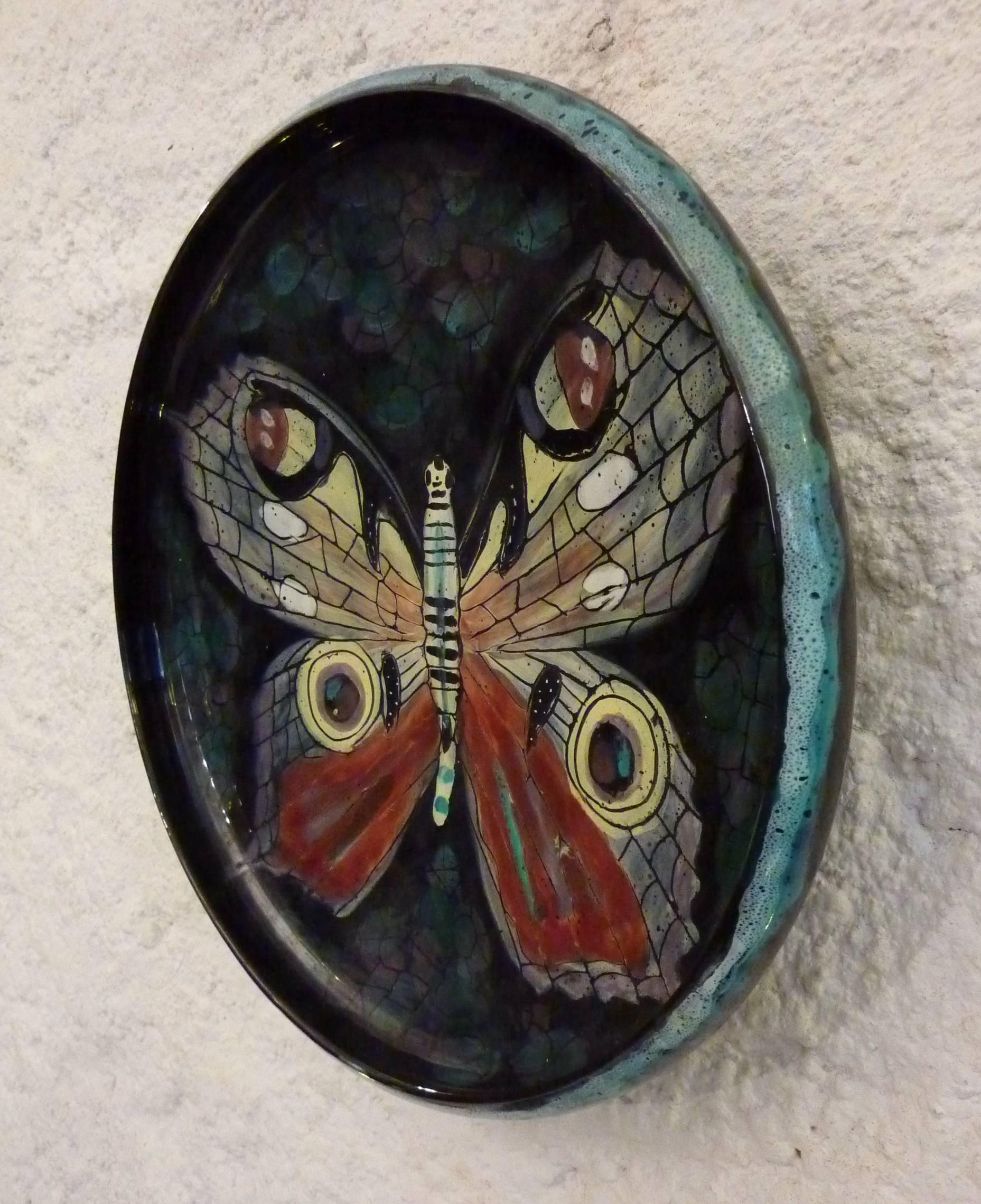 Mid-Century Modern Mid Century Butterfly Ceramic Bowl by San Polo, Italy