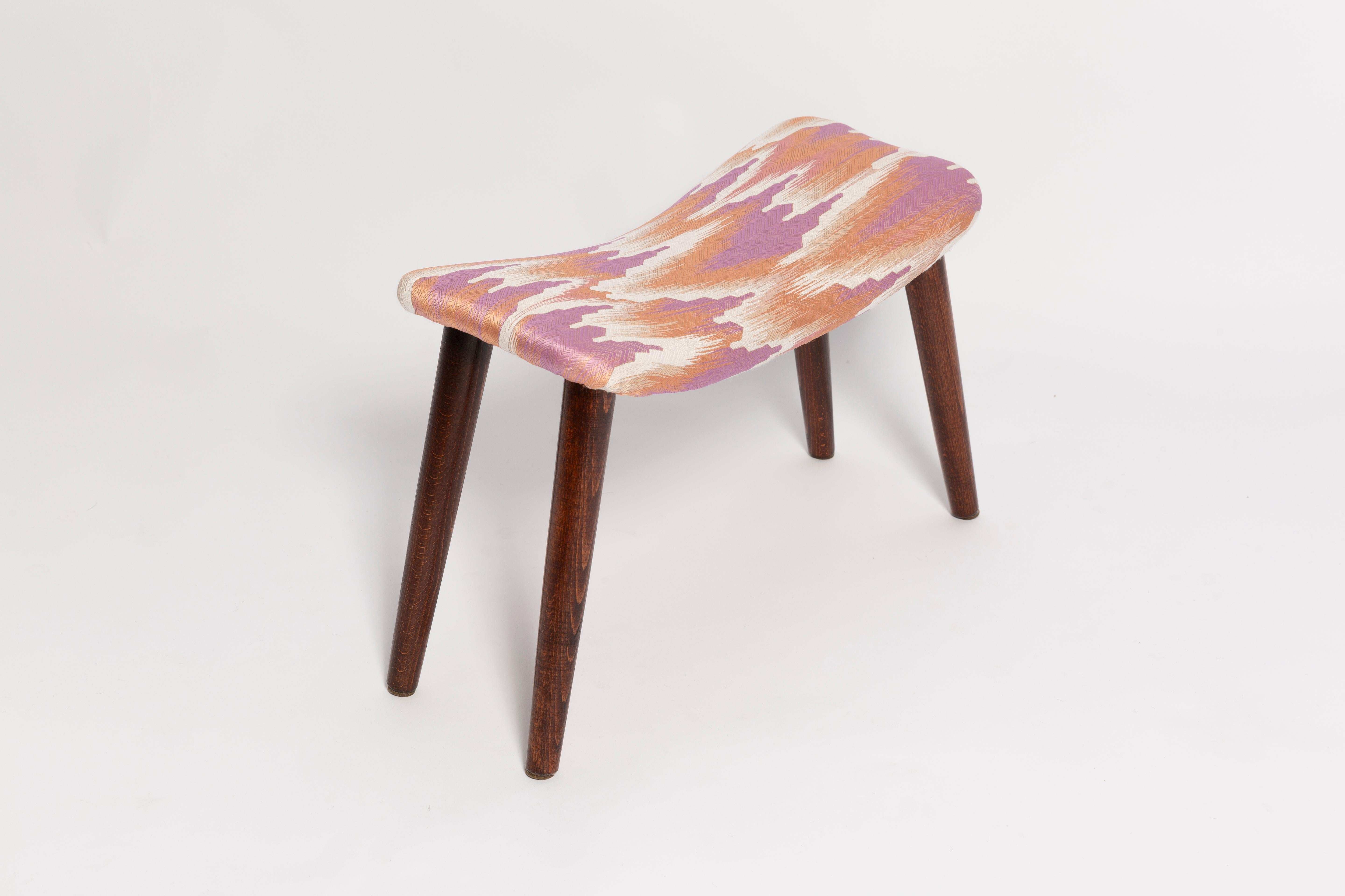 Fabric Mid Century Butterfly Chair and Stool Fandango Jacquard, Dark Wood, Europe 1960s For Sale