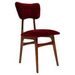 Mid Century Butterfly Chair, Burgundy FR Velvet Bacara, Dedar, Walnut Wood, 1960