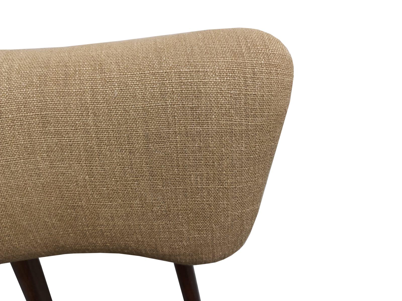 Mid Century Schmetterlingsstuhl, Camel Craft Leinen von Pierre Frey, Europa, 1960er Jahre im Zustand „Hervorragend“ im Angebot in 05-080 Hornowek, PL