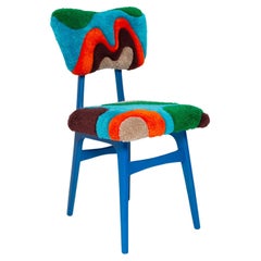 Silla Mariposa de Mitad de Siglo, Tufting a Mano Lana Azul Verde Naranja, Europa, Años 60