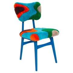 Silla Mariposa de Mitad de Siglo, Tufting a Mano Lana Azul Verde Naranja, Europa, Años 60