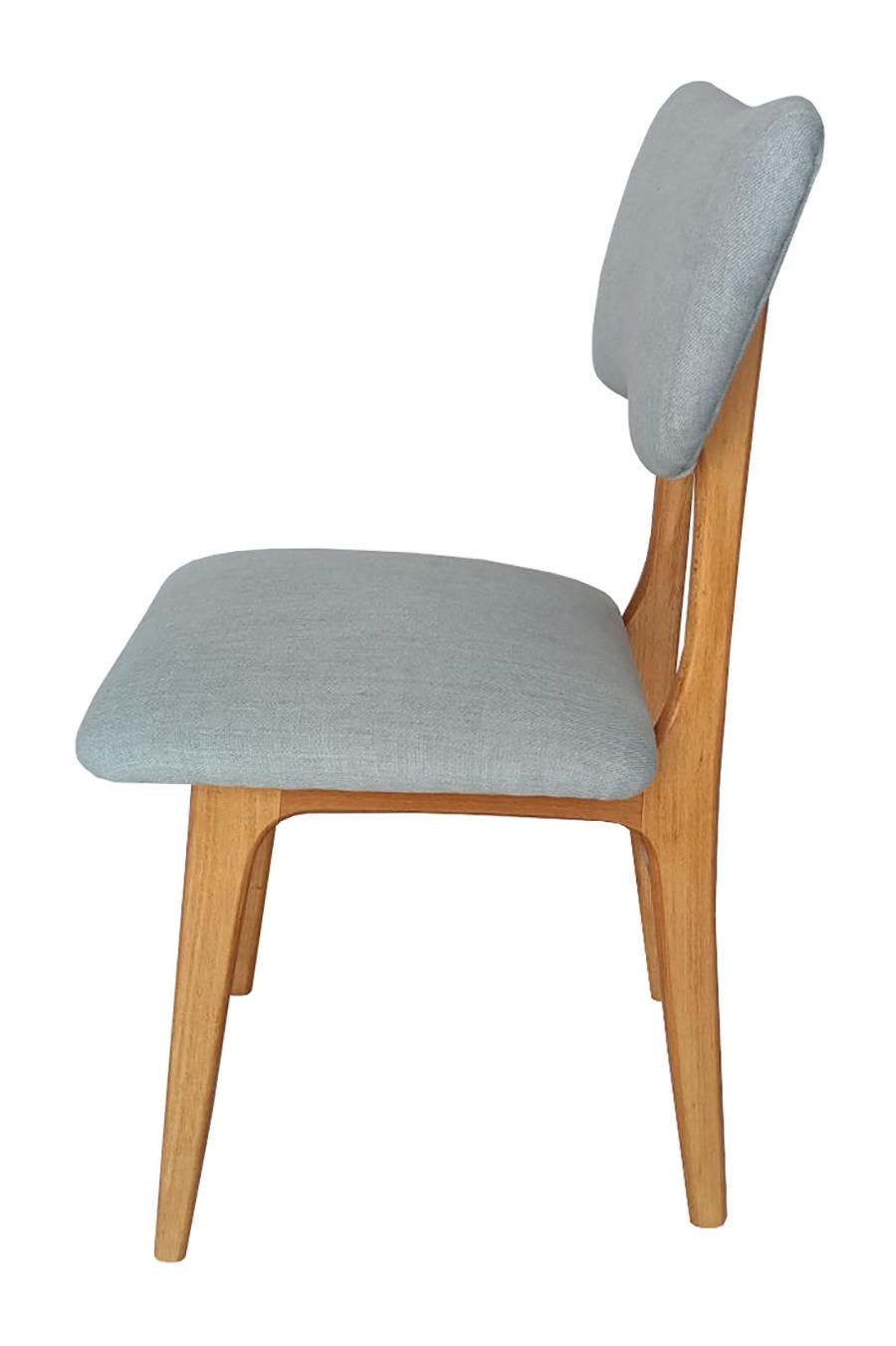20th Century Mid Century Butterfly Chair, Orage Pierre Frey Linen, Oak Wood, Europe, 1960s For Sale