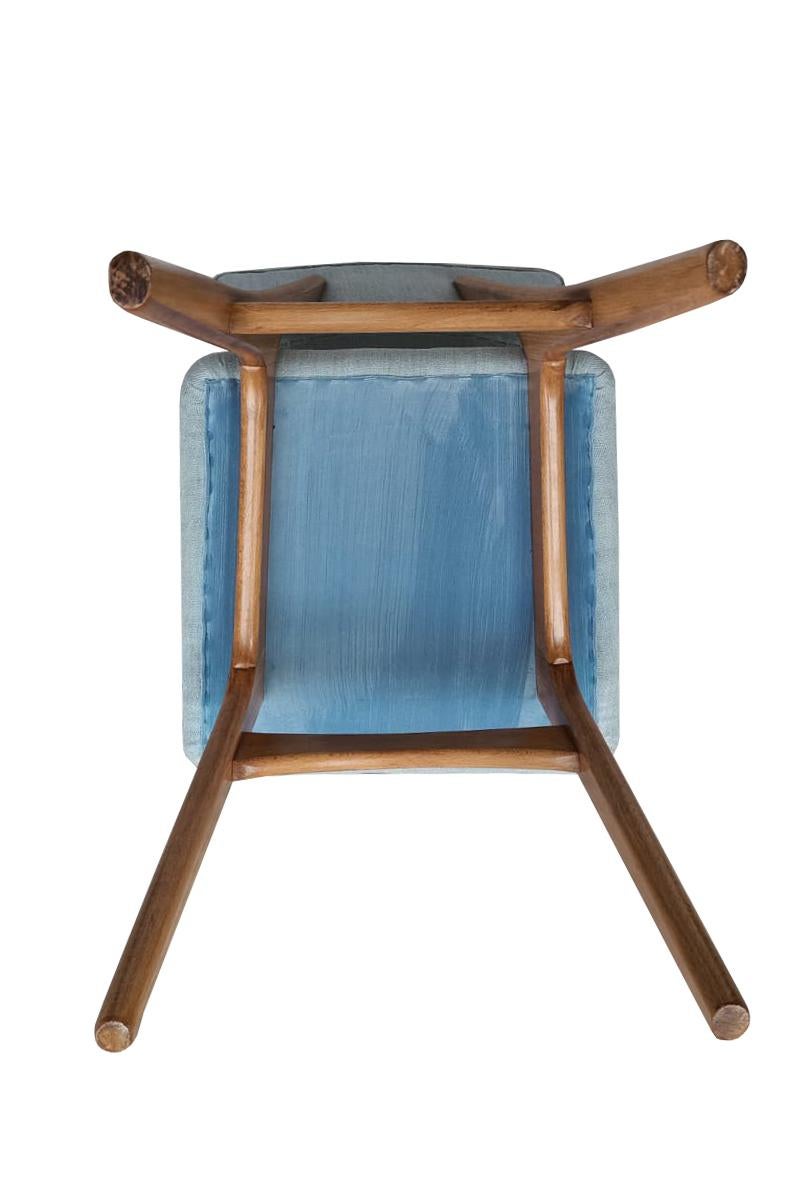 Fabric Mid Century Butterfly Chair, Orage Pierre Frey Linen, Oak Wood, Europe, 1960s For Sale