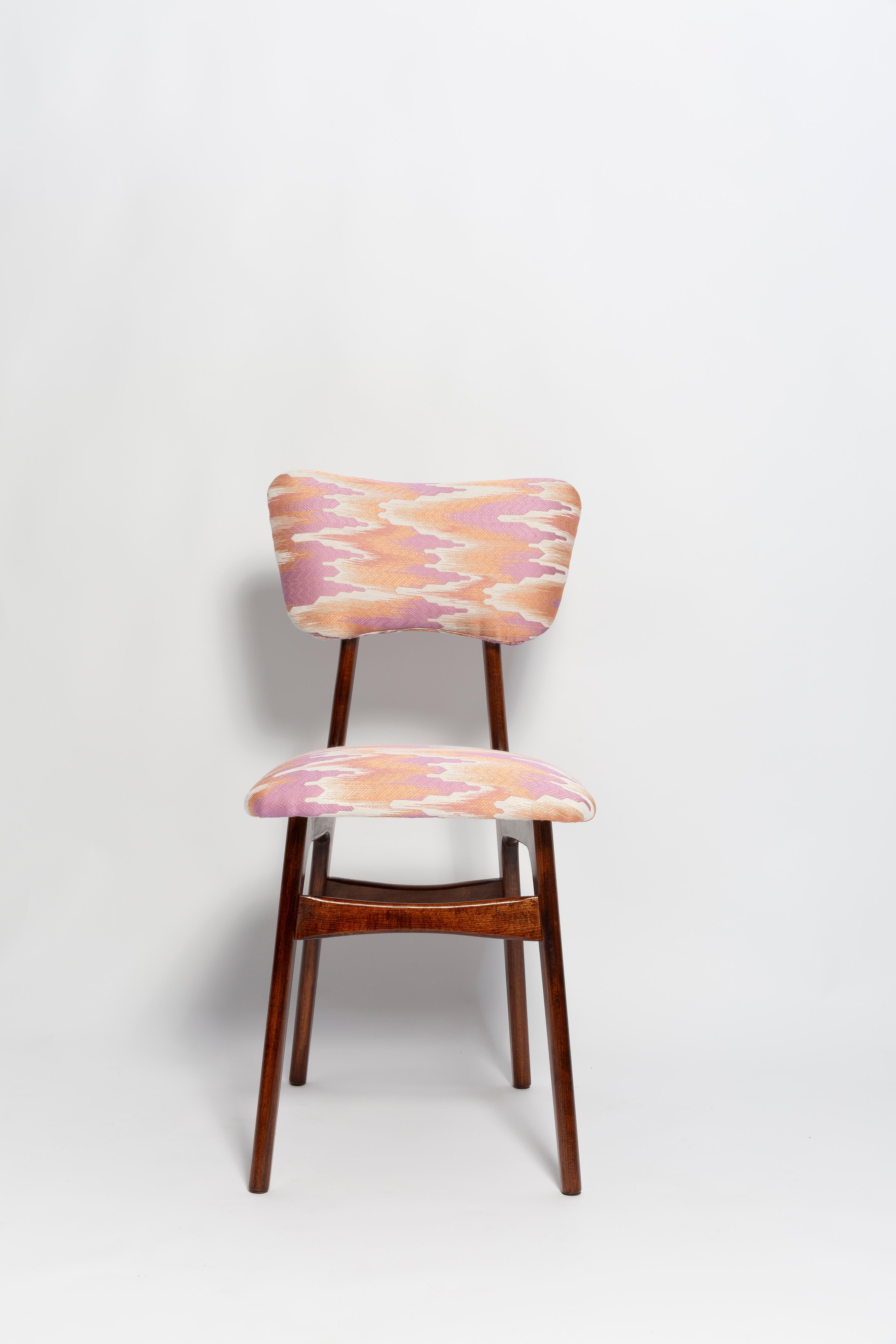 Mid-Century Modern Mid Century Butterfly Chair, Pink Fandango Jacquard, Dark Wood, Europe, 1960s For Sale