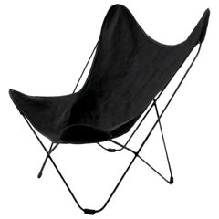 Mid Century  Butterfly Chair with Black Canvass Sling
