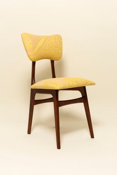 Mid Century Butterfly Chair, gelb-beige Tigerseide von Dedar, Nussbaumholz, 1960