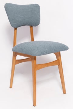 Mid Century Butterfly Dining Chair, Gray Boucle, Europe, 1960s