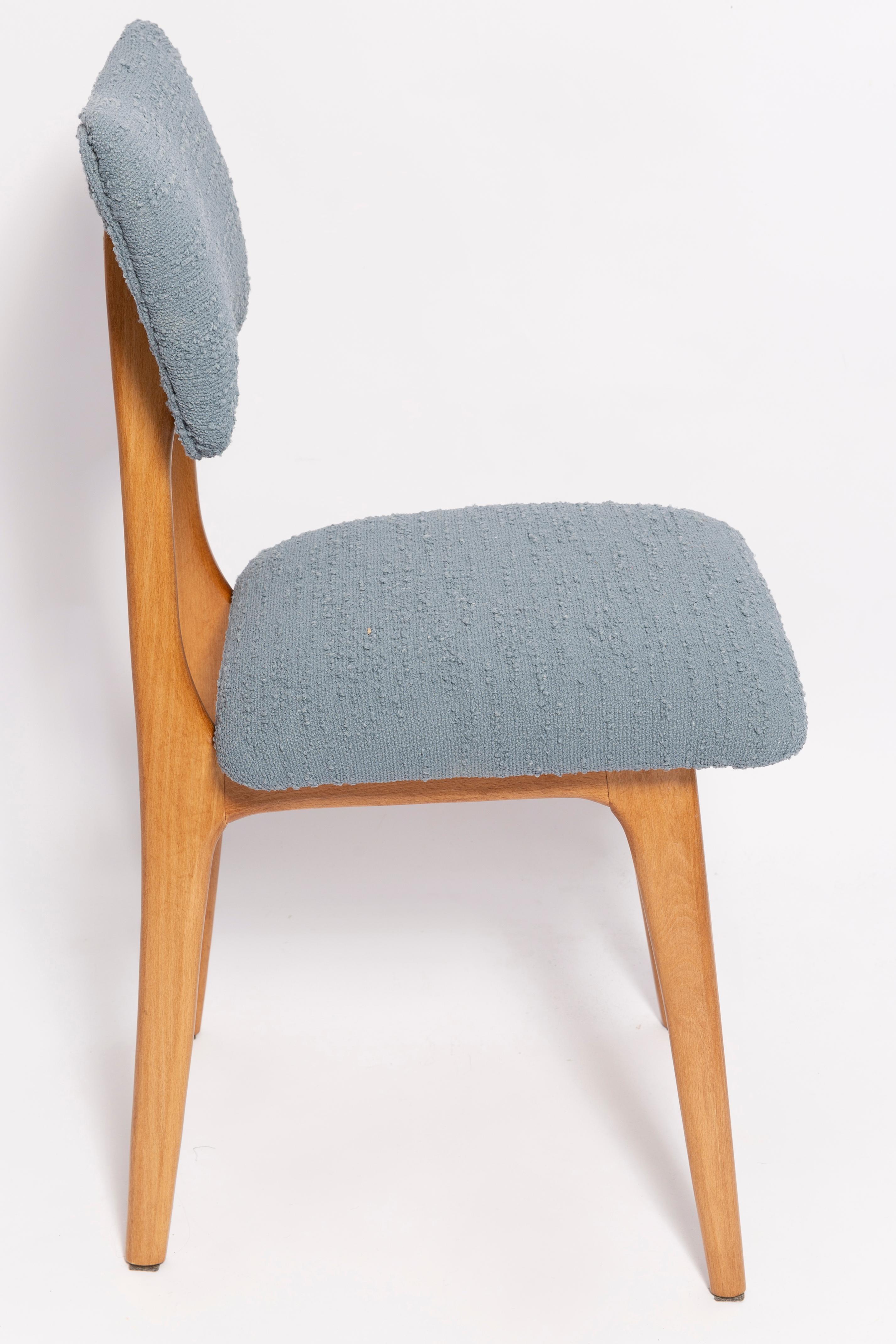 Hand-Crafted Mid Century Butterfly Dining Chair, Gray Boucle, Europe, 1960s For Sale