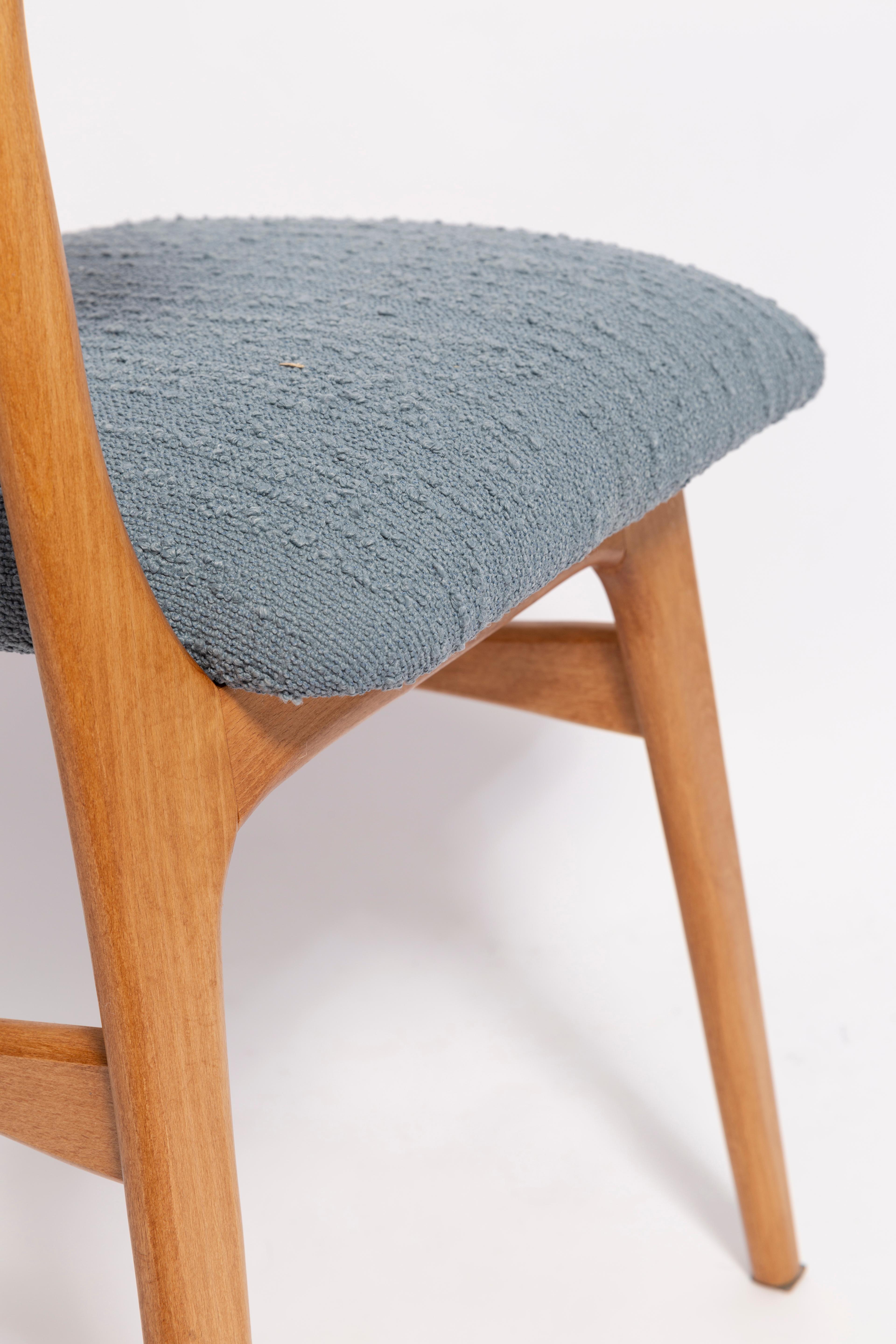 Fabric Mid Century Butterfly Dining Chair, Gray Boucle, Europe, 1960s For Sale