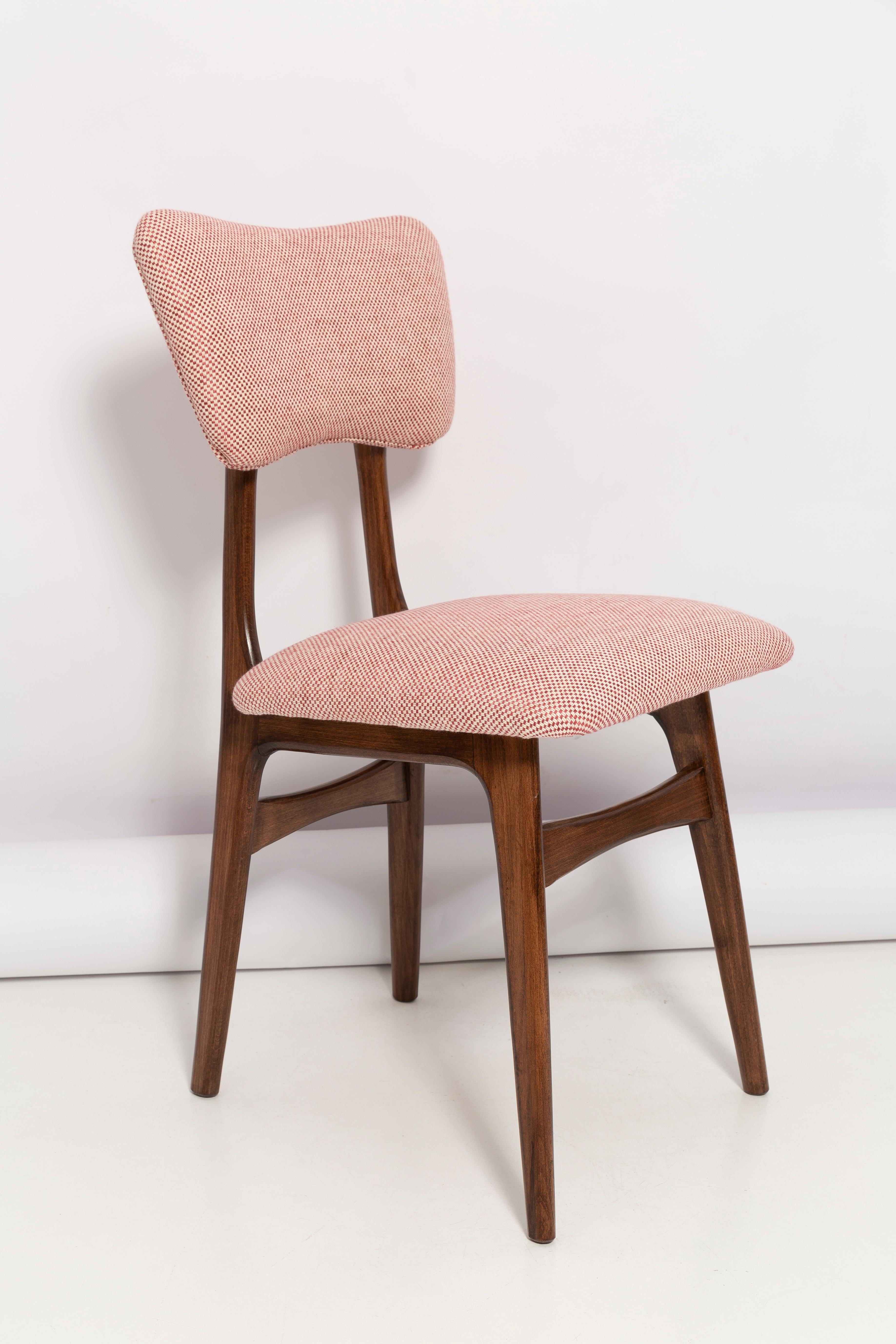 Polish Mid-Century Butterfly Dining Chair, Peony Cotton, Poland, 1960s For Sale