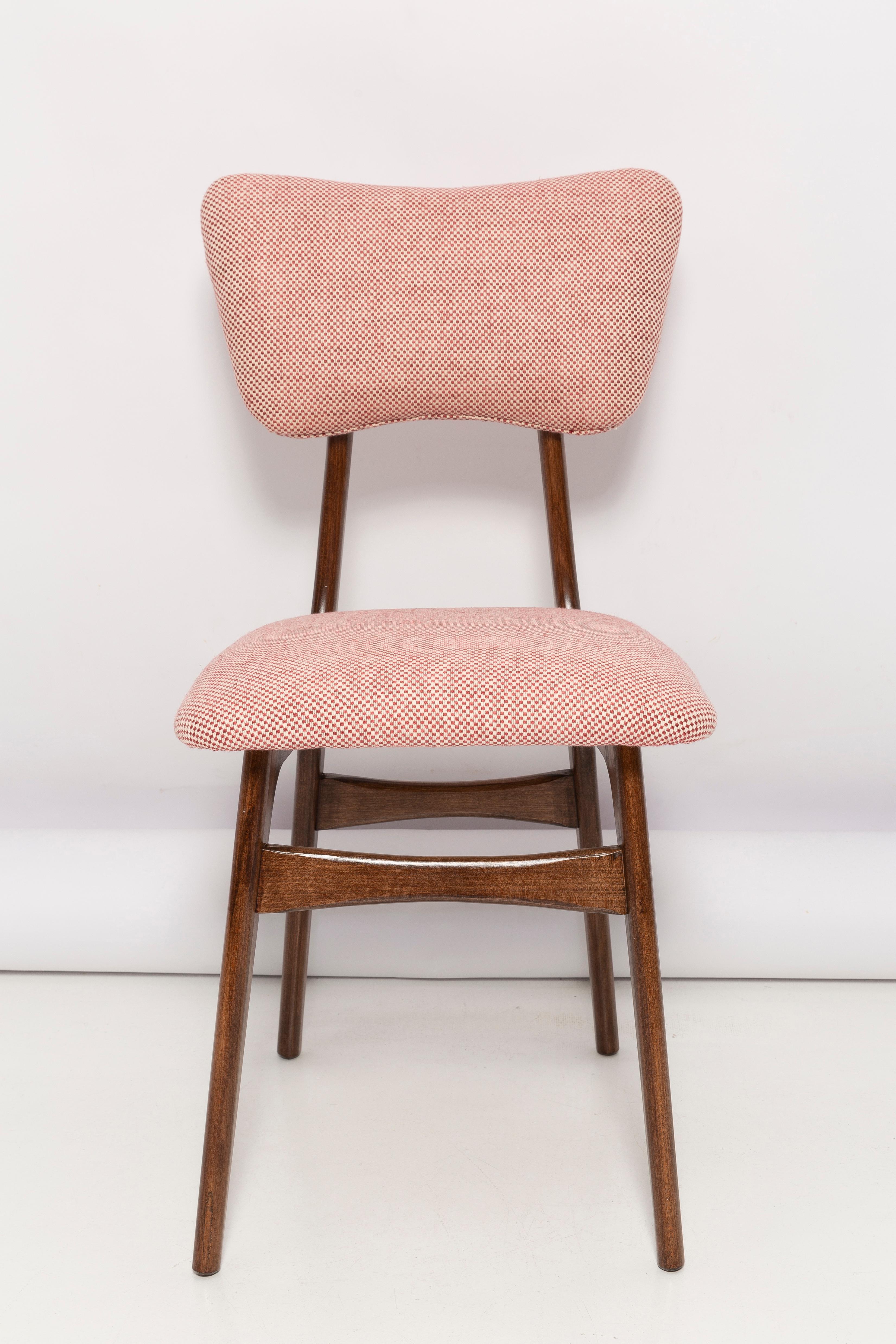 Hand-Crafted Mid-Century Butterfly Dining Chair, Peony Cotton, Poland, 1960s For Sale