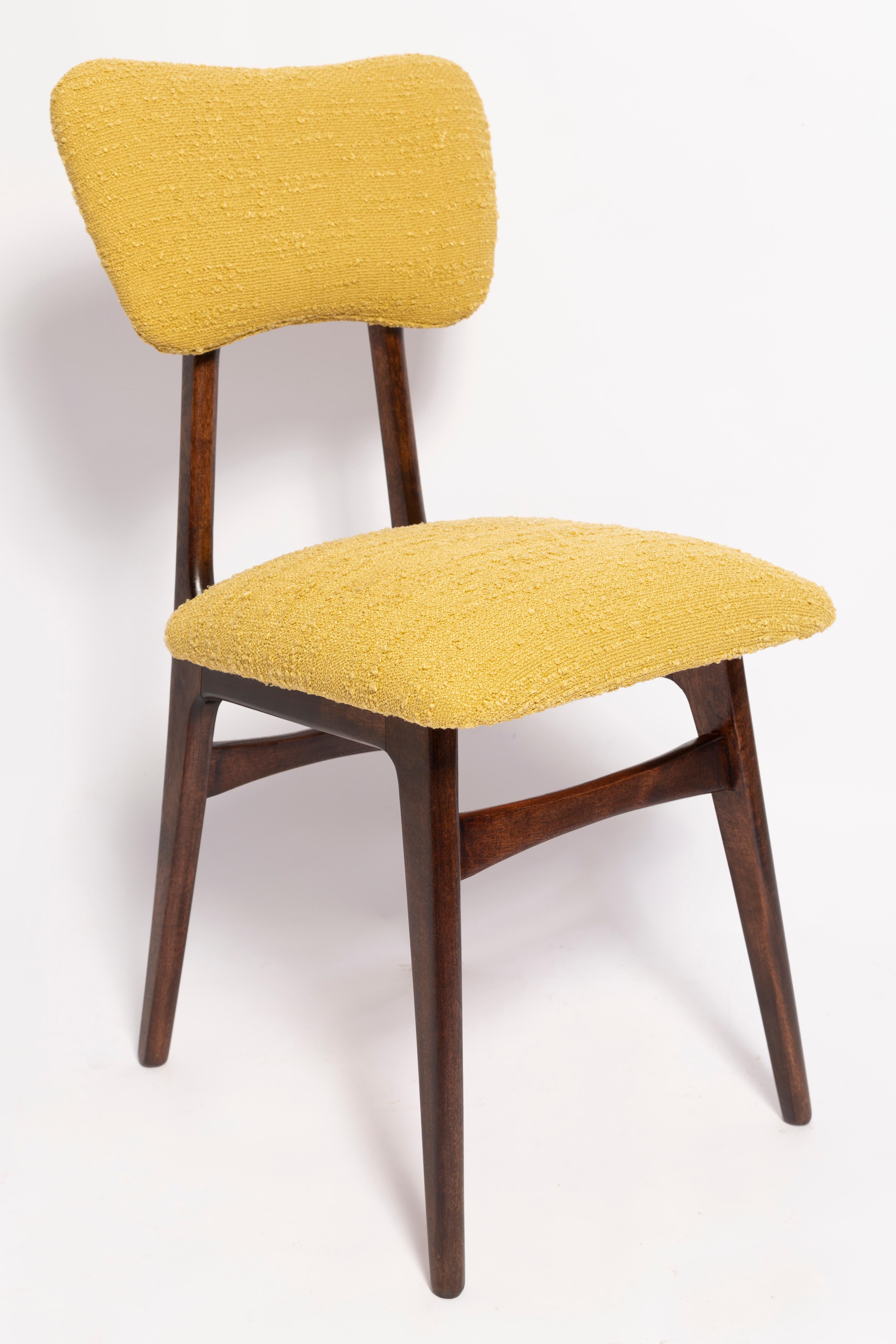 yellow boucle chair