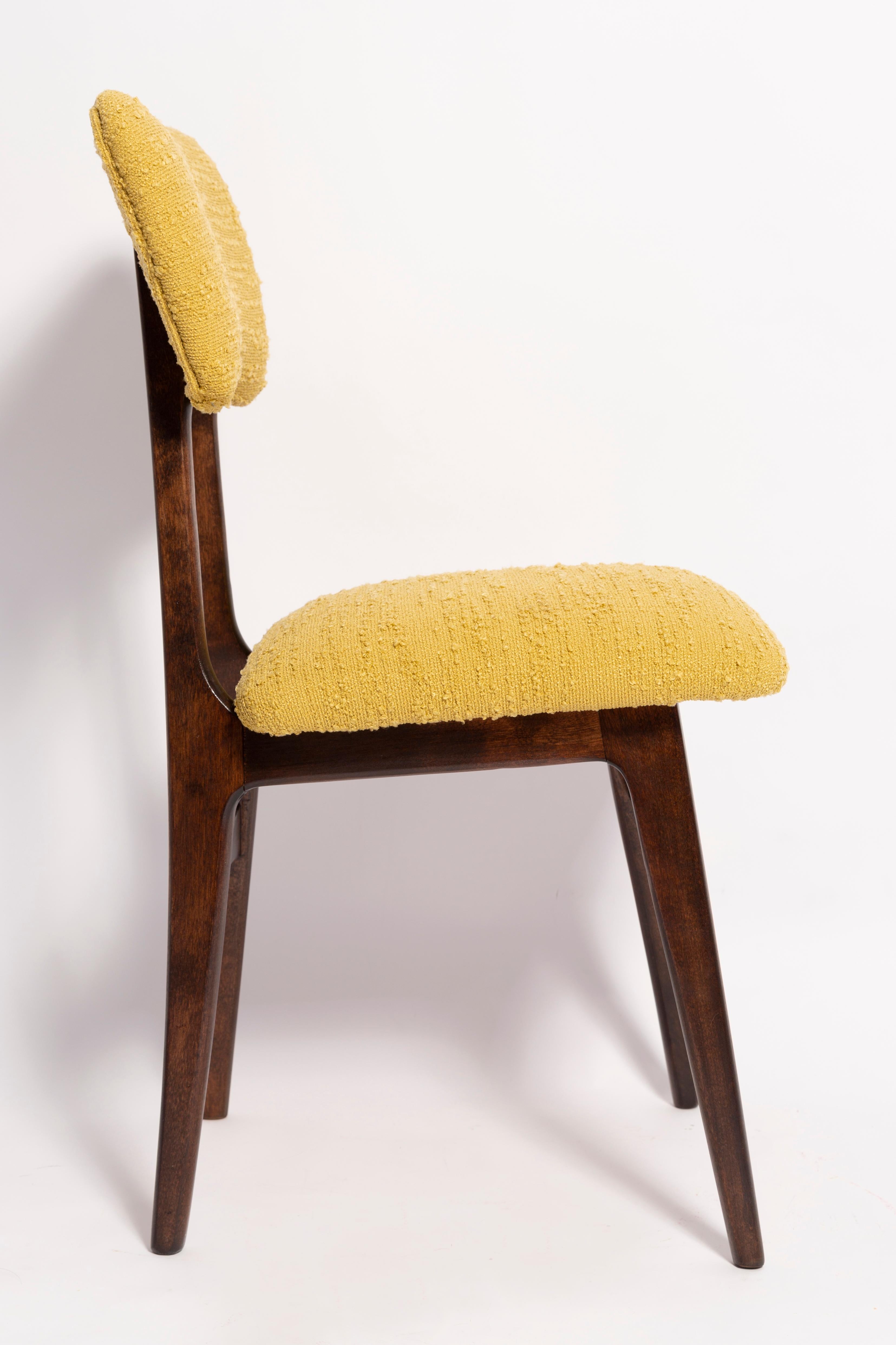 Mid-Century Modern Mid-Century Butterfly Dining Chair, Yellow Boucle, Europe, 1960s For Sale