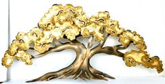 Mid-Century C. Jere Brutalist Style Brass & Copper "Tree" Wall Mount Sculpture
